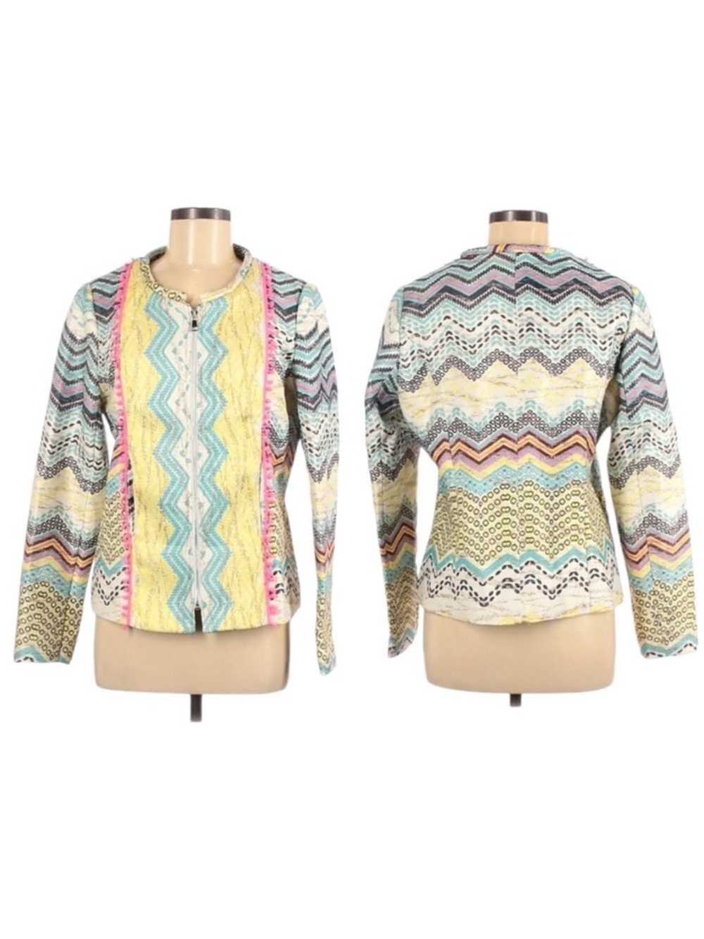 NWTย MOLLY BRACKENโStriped Chevron JacketโL